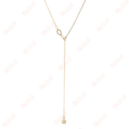 gold necklace natural style rhinestones